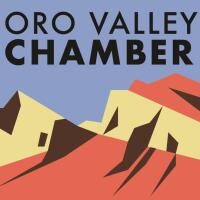 Oro Valley Chamber logo with stylized mountains in warm colors.